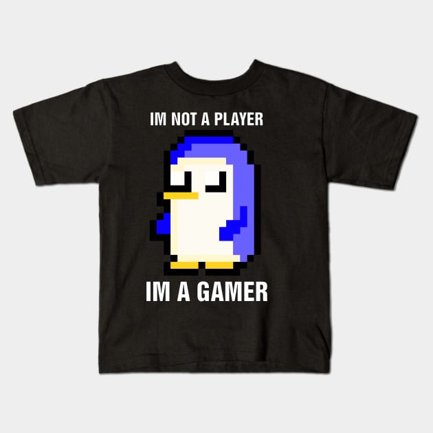 Im Not A Player Im A Gamer Kids T-Shirt by richercollections